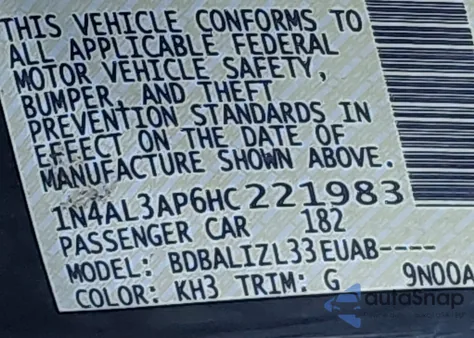 2017 Nissan Altima 2.5 Sv из США, поврежденный, VIN 1N4AL3AP6HC221983